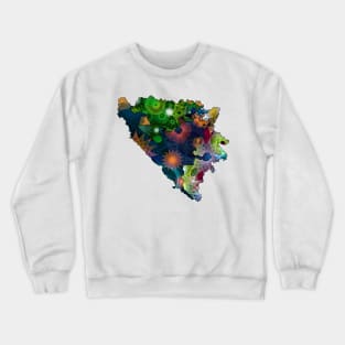 Spirograph Patterned Political divisions of Bosnia and Herzegovina Map Crewneck Sweatshirt